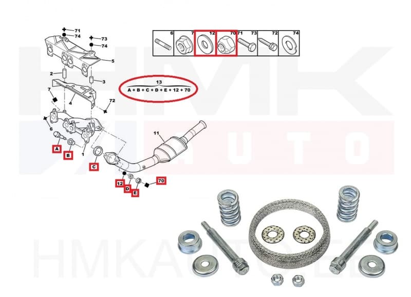 Summuti tuletoru kinnituskomplekt OEM TU 1.8/2.0