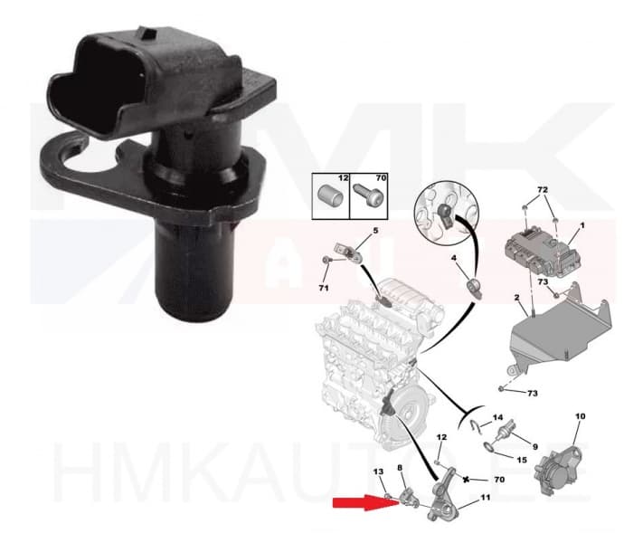 Väntvõlli asendi andur OEM Citroen/Peugeot TU5JP4/EW