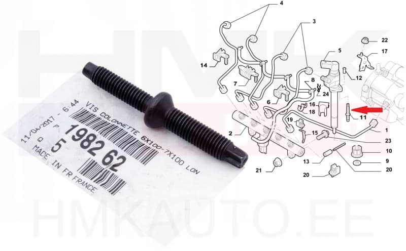 Pihusti kinnituspolt OEM Citroen/Peugeot 2,0/2,2HDI