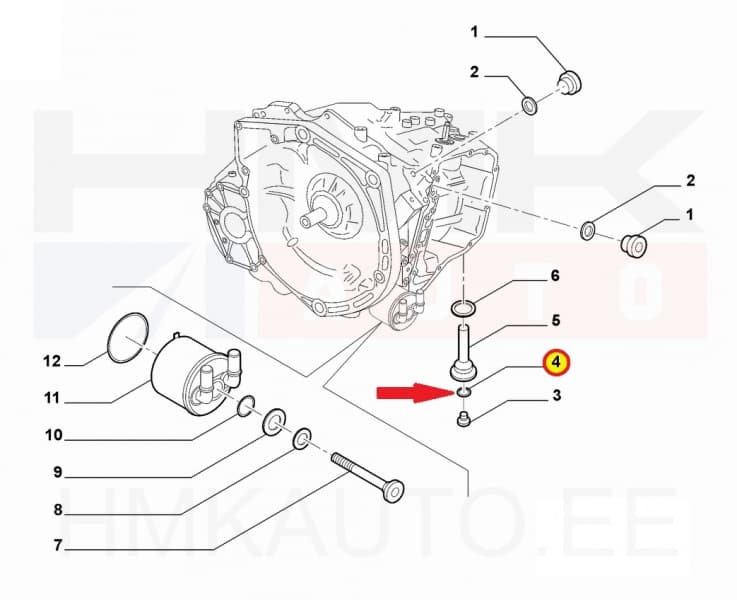 Õlikorgi tihendiseib 6,07x1,78 OEM Citroen/Peugeot AT6/AM6 automaatkast