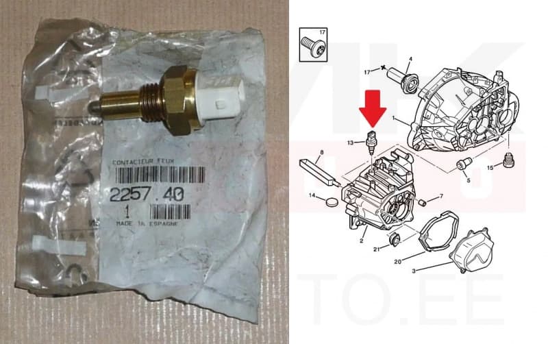 Tagurdustule lüliti OEM Citroen/Peugeot/Fiat