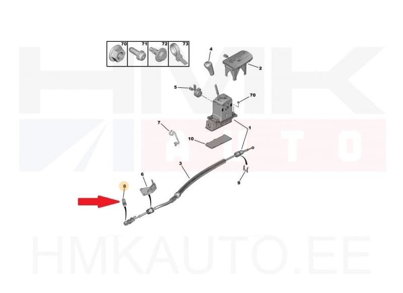 Käiguvahetushoob automaatkast OEM Peugeot 607  AM6