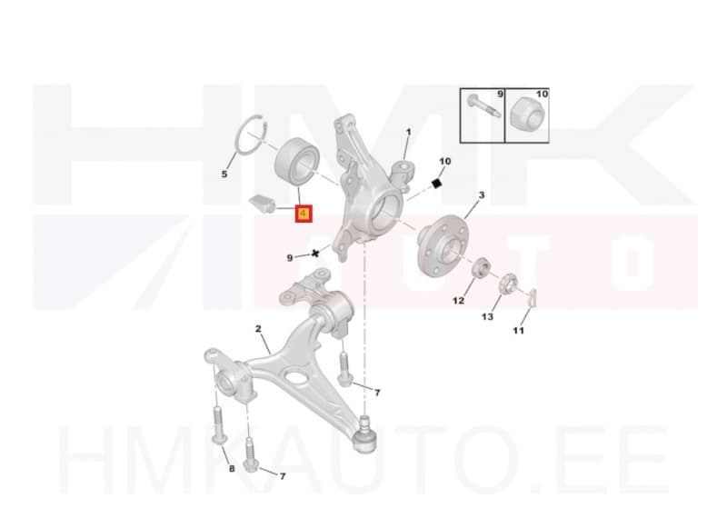 Rattalaagri komplekt eesmine OEM Citroen C8/Peugeot 807 -2006