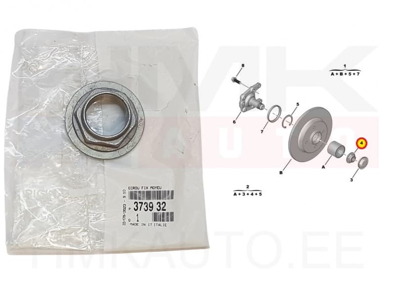 SOODUS!!! Tagumise rattarummu kinnitusmutter OEM Citroen C3,C4,Berlingo/Peugeot 207,307,Partner