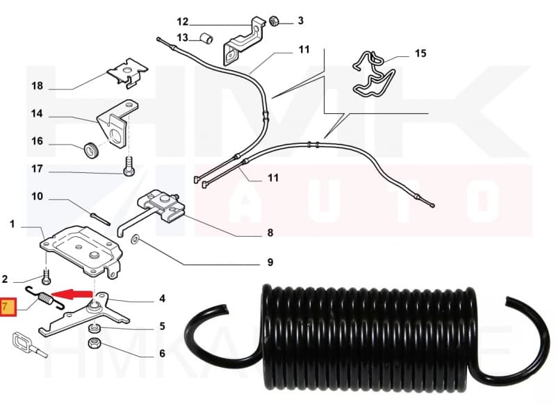 Seisupiduri liigendi tagastusvedru OEM Jumper/Boxer/Ducato 2006-
