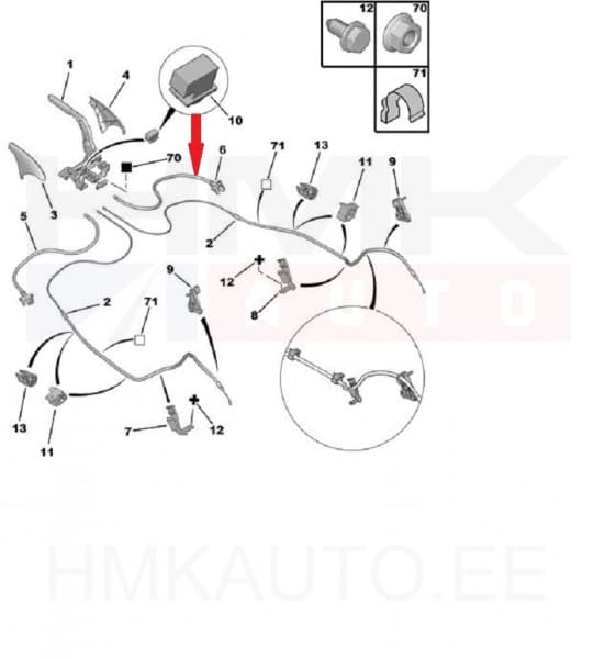 Seisupiduritrossi suunaja parem OEM Berlingo/Partner 08-
