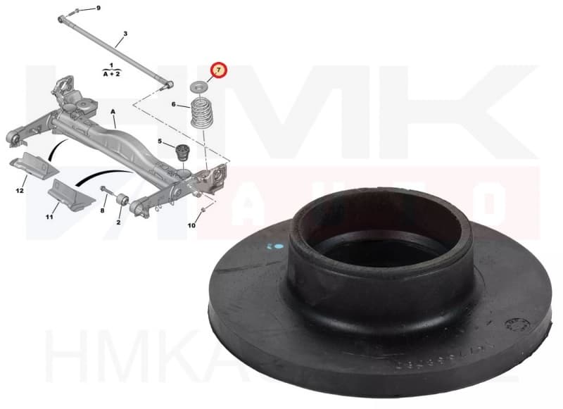 Keerdvedru padi, tagumine ülemine OEM Citroen Jumpy/Peugeot Expert/Fiat Scudo