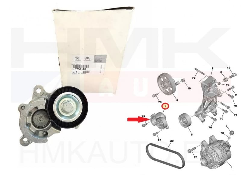 Mitmikkiilrihma pinguti OEM Citroen C4/Peugeot 307 2,0 16V  EW10