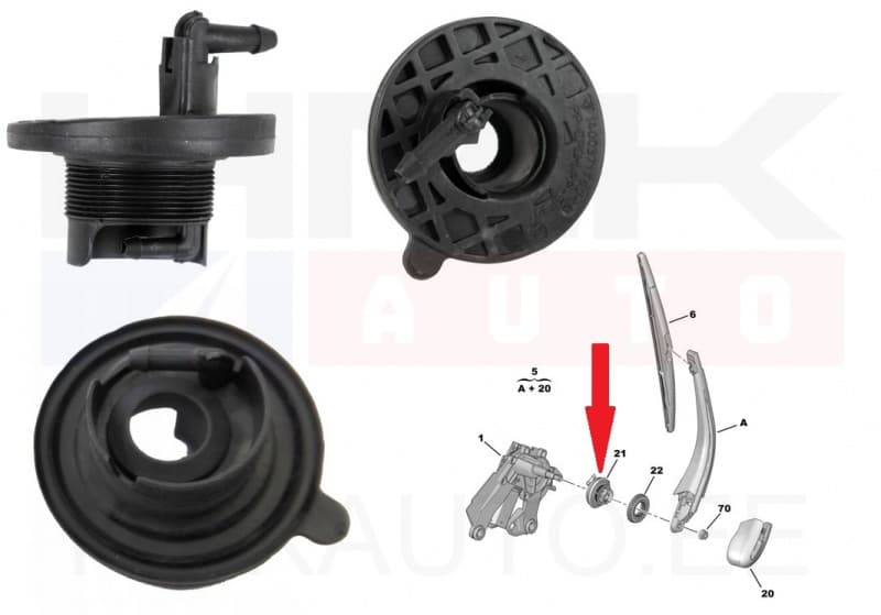 Klaasipühkija hoovastiku tihend tagumine OEM Jumpy/Expert/Scudo 2007-