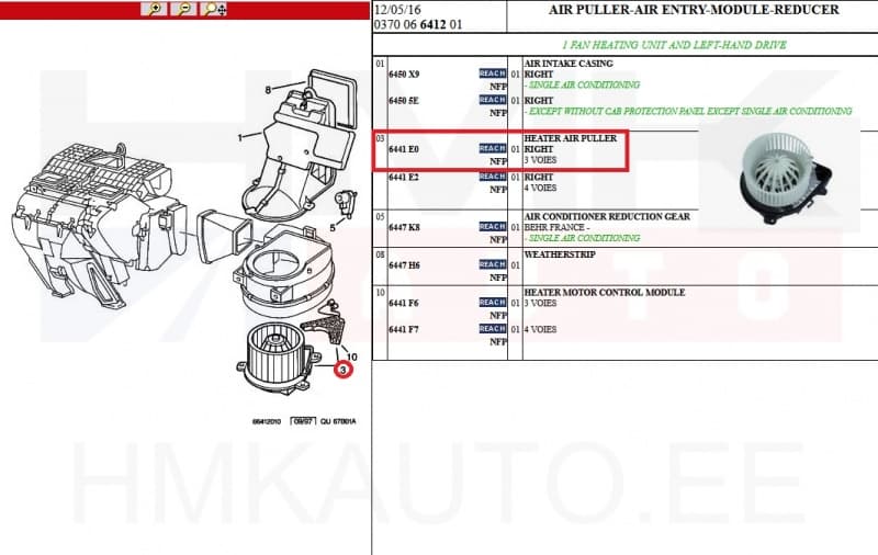 Salongiventilaator OEM Jumpy/Expert/Scudo I&II (3 klemmi)