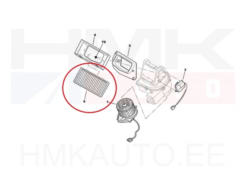Salongiõhu filter aktiivsöega OEM Peugeot 406