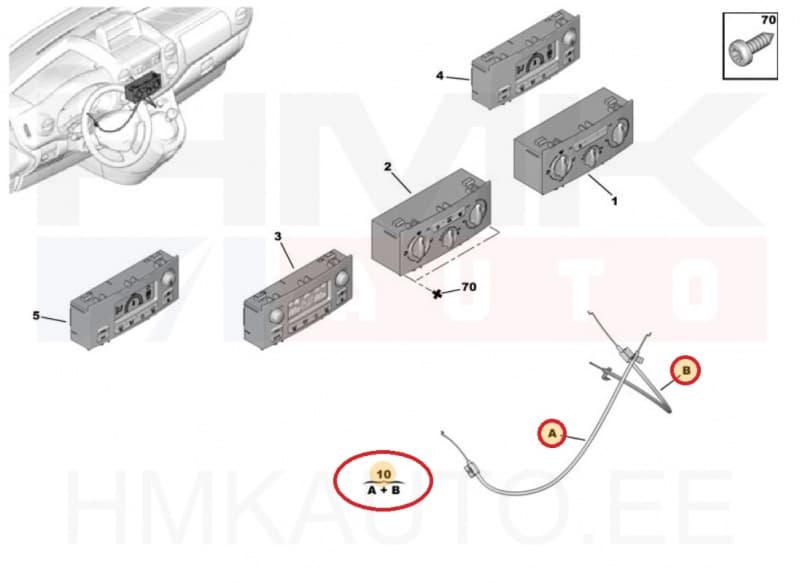 Soojendusploki trosside komplekt OEM Berlingo/Partner 08-