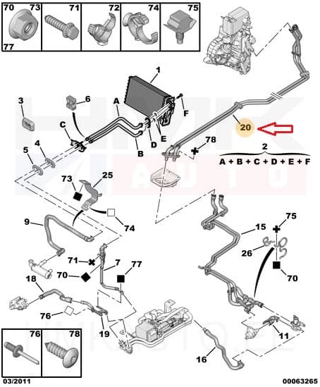Jahutusvedeliku torud OEM Jumpy/Expert/Scudo 2007- L2
