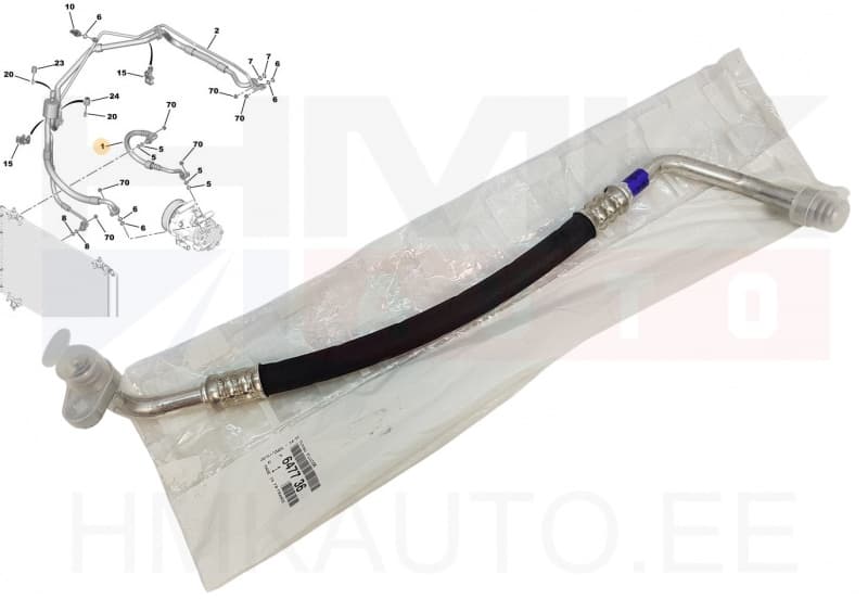 Konditsioneeri toru, kõrgsurve OEM Berlingo/Partner 2008-