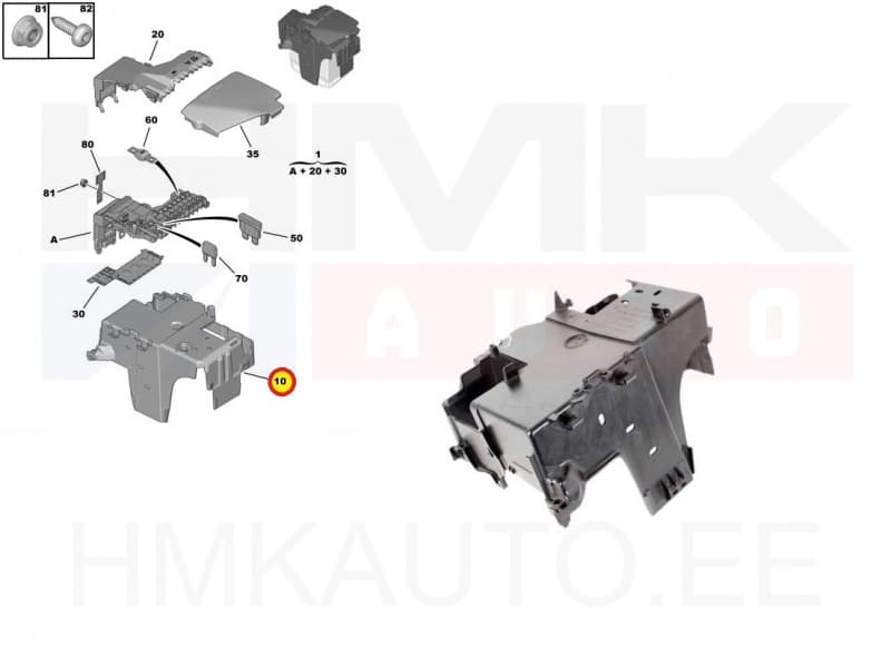 Aku kate / kaitsmekarbi alus OEM Peugeot 508