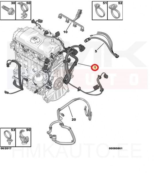 Mootori juhtmestik OEM Citroen/Peugeot TU1/TU3 Euro5