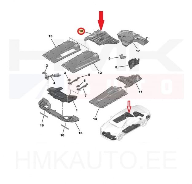 Põhjakate tagumine parem OEM Peugeot 508