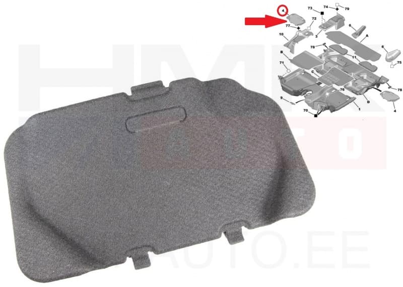 Põrandalaeka luuk parem OEM Berlingo/Partner 08-