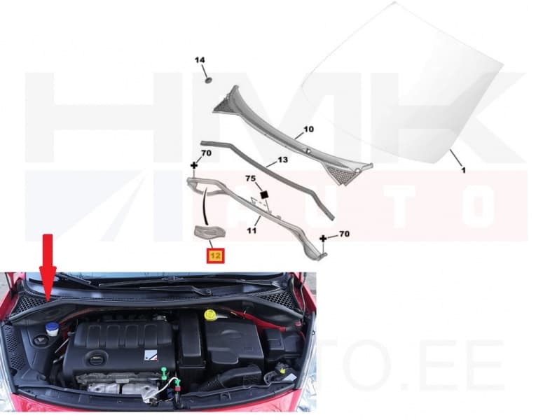 Salongiõhu filtrikorpuse kaas OEM Peugeot 207