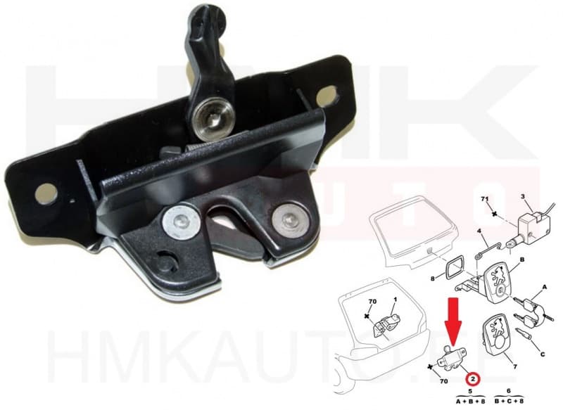 Tagaluugi lukusti OEM Peugeot 106