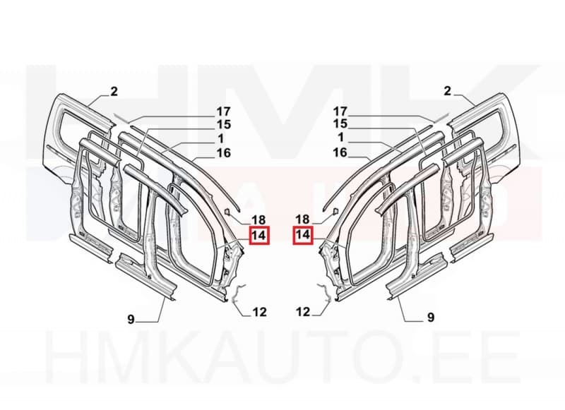 Esiukse tihend OEM Jumpy/Expert/Scudo 2007-