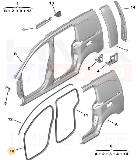 Esiukse tihend OEM Partner/Berlingo III 2008-