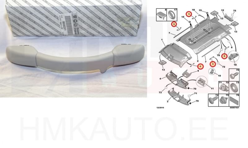 Salongi käepide laes OEM  Jumpy/Expert/Scudo 2007-