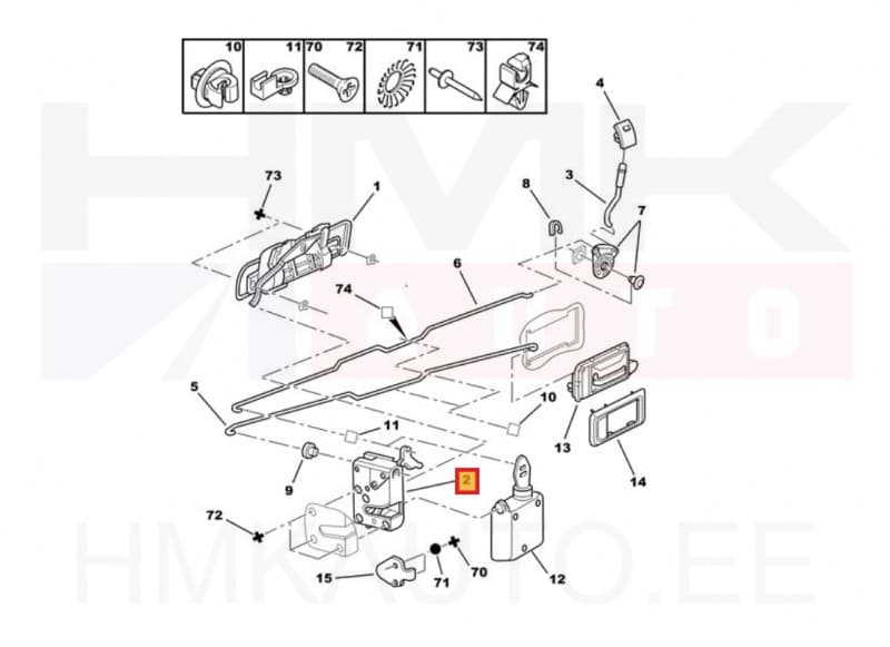 SOODUS!!! Ukselukusti tagauksele, vasak OEM Peugeot 106,405