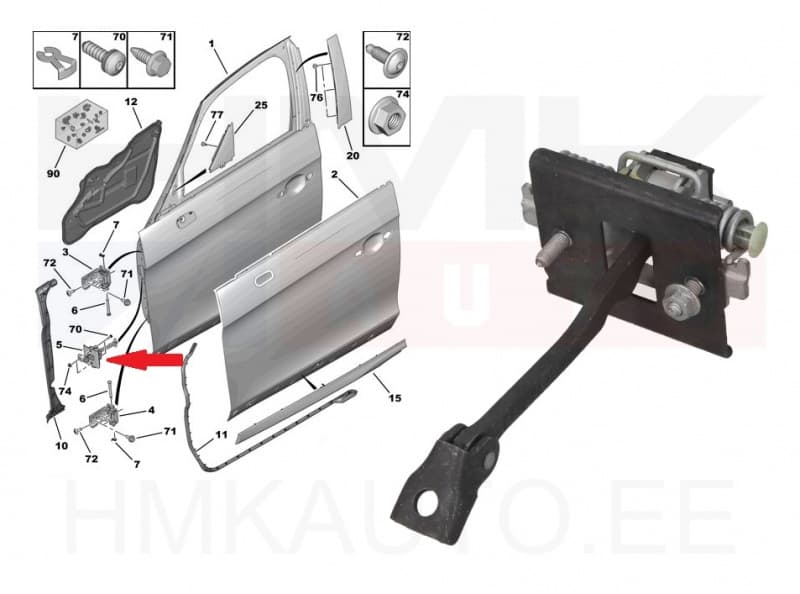 Uksepiiraja esiuksele OEM Citroen DS5