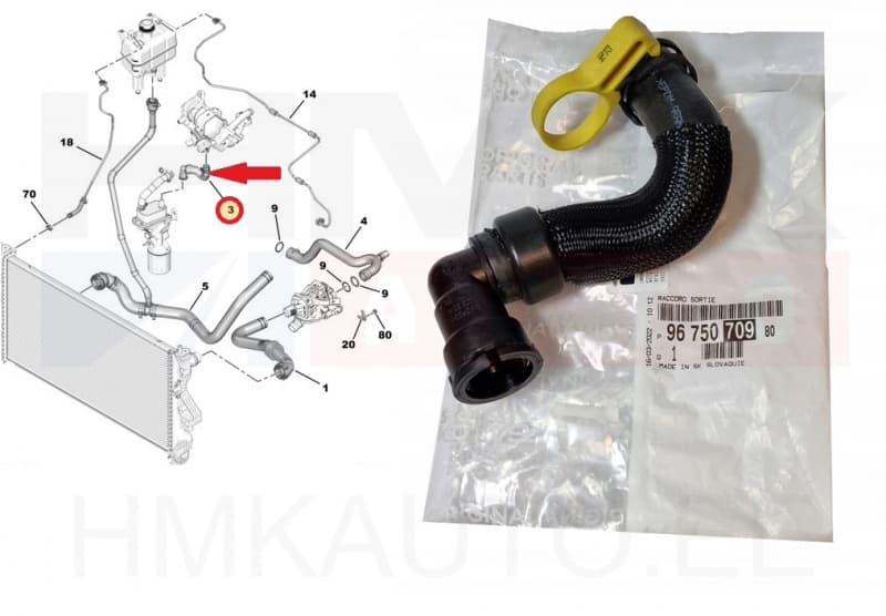 Jahutusvedeliku lõdvik õlijahutile OEM PSA 2,0BlueHDi 2016-
