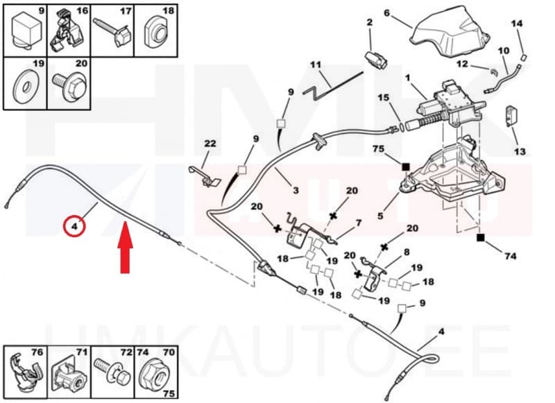 Seisupiduritross tagumine vasak Citroen C4 Picasso