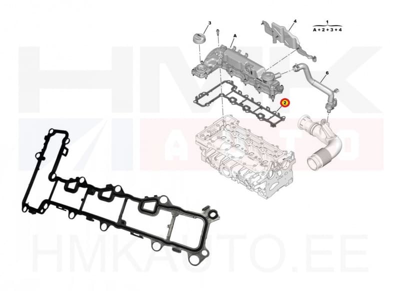 Klapikambrikaane tihend OEM Citroen/Peugeot 2,0BlueHDi