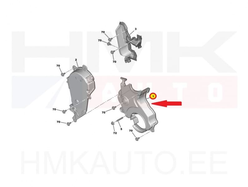 Hammasrihma kate alumine OEM Peugeot/Citroen 2,0/2,2BlueHDI DW10/12