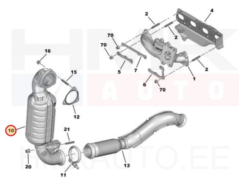 Katalüsaator OEM Citroen C4 Picasso-Spacetourer/ Peugeot 308, 3008, 508, 5008 1,6THP