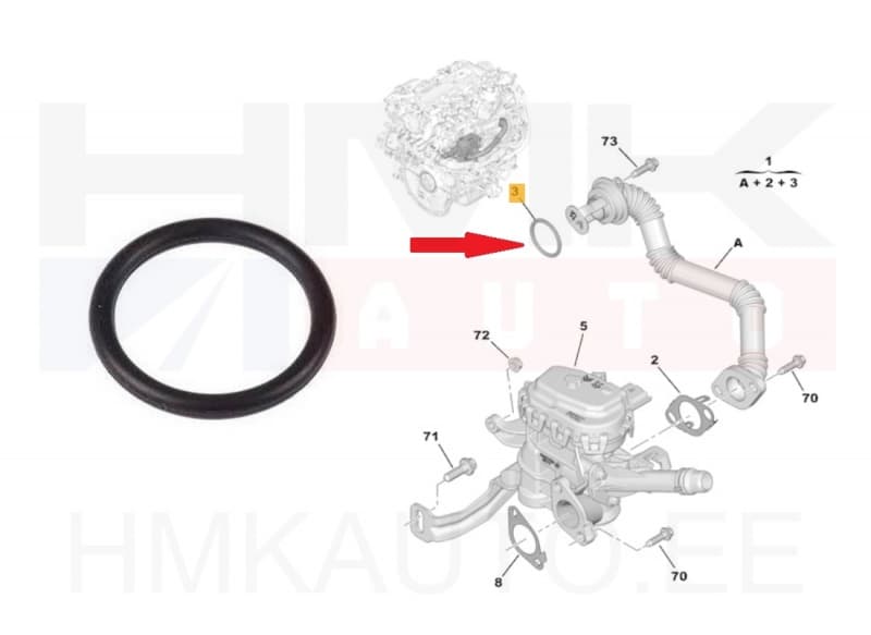 EGR toru tihend OEM Citroen/Peugeot 1,6BlueHDI