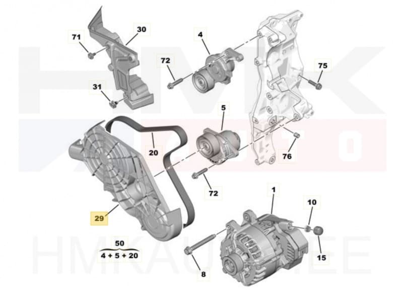 Ajamite rihma kate OEM Citroen/Peugeot 2,0BlueHDI EURO6
