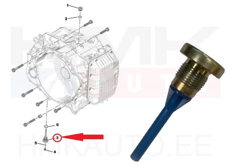 Õlikork käigukastile alumine OEM Citroen/Peugeot AMN8 automaatkastile