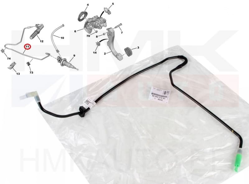 Sidurisilindri toru OEM Berlingo, C4 Picasso / 308, Partner  DV5/DV6 13-