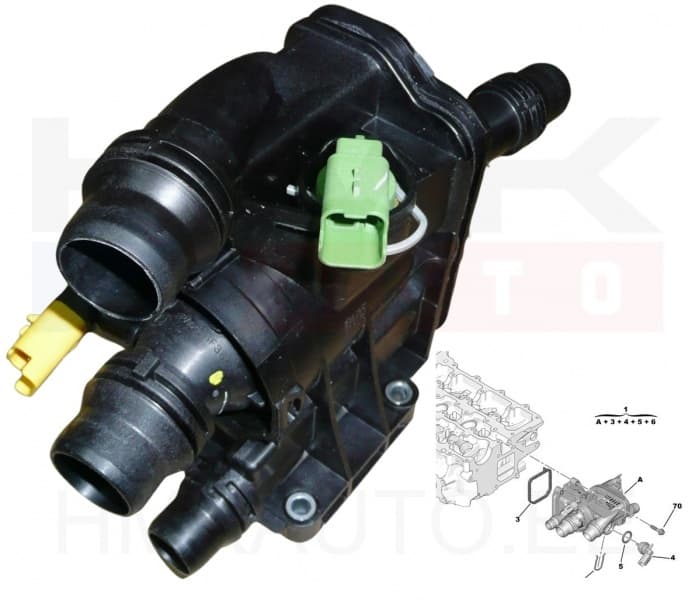 Termostaat korpusega OEM Citroen/Peugeot 1,2THP  EB2TD