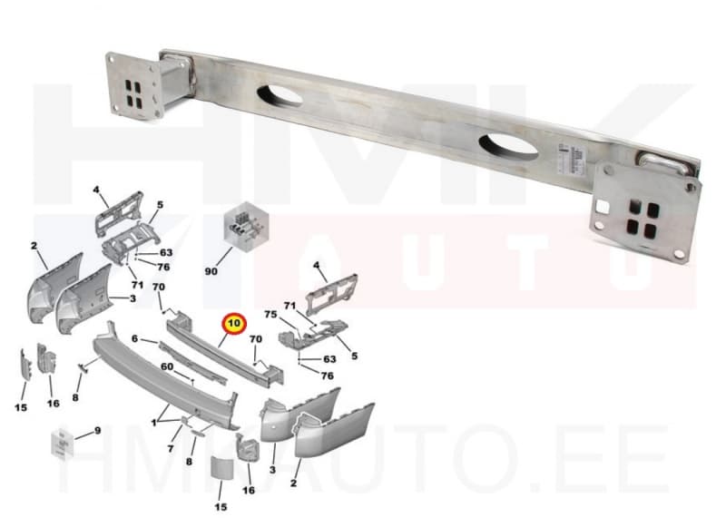 Tagastange tala OEM Citroen Jumpy/Peugeot Expert 2016- (PDC+)