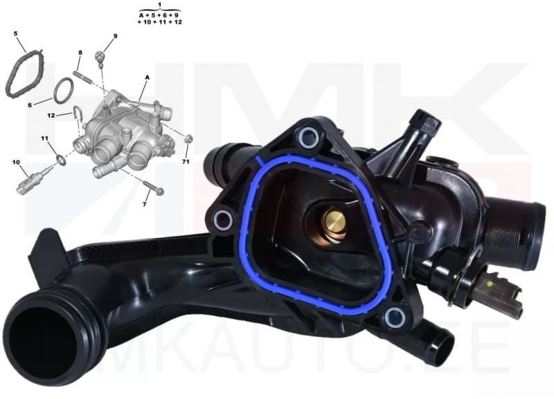 Termostaat korpusega OEM Citroen/Peugeot 1,6VTi  EP6