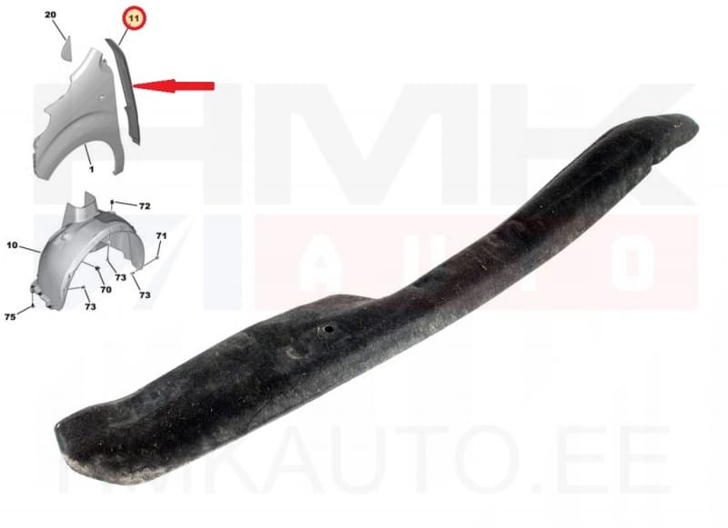 Esitiiva tagumine tihend parem OEM Citroen Jumpy/Peugeot Expert 2016-