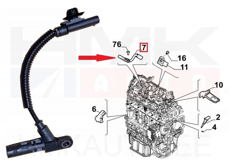 Nukkvõlli asendi andur OEM Citroen/Peugeot 1,5BlueHDI DV5R