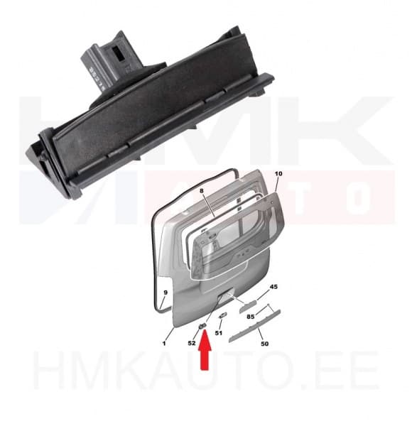 Tagaluugi lüliti OEM Jumpy/Expert/Scudo/Proace 2016-, Partner/Berlingo/2018-