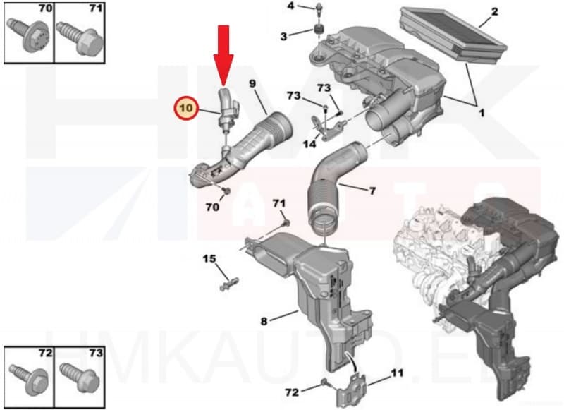 Karterituulutuse soojenduselement OEM Citroen/Peugeot 1,5BlueHDi
