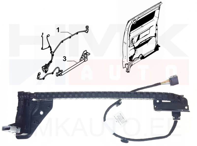 Juhtmestik paremale liuguksele koos juhikuga OEM Jumpy/Expert/Scudo/Proace 2016-