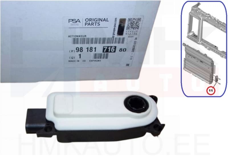 Jahutusradiaatori tuulesuunaja aktuaator OEM Citroen C4, C4X /Peugeot 208, 2008, 508