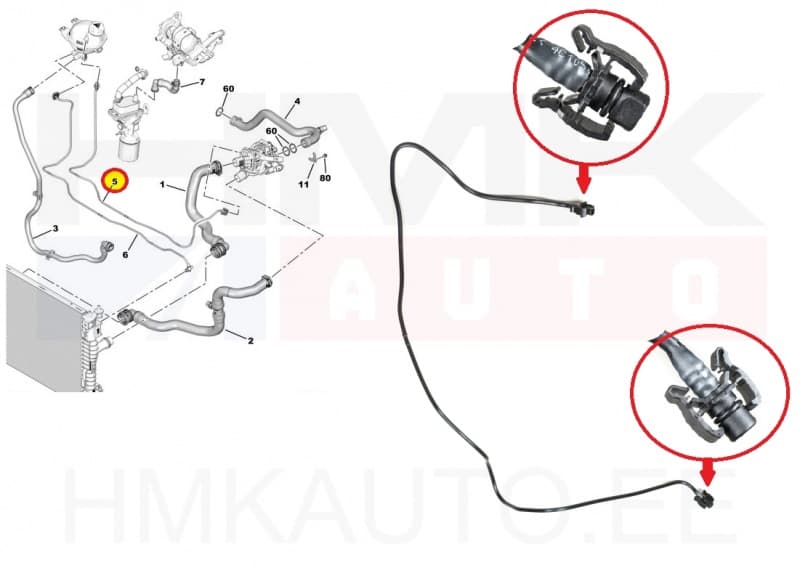 Paisupaagi ülevoolu toru OEM Jumpy/Expert 2,0BlueHDi