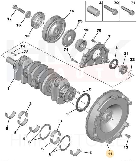 Kahemassiline hooratas OEM Citroen Jumper, Peugeot Boxer 2,2 BlueHDi 121kW 2020-