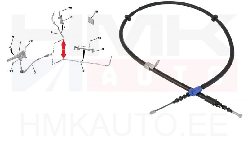 Seisupiduritross tagumine OEM Jumpy/Expert 2016-